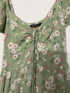 Light Green Floral Maxi Dress