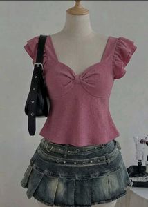Cute Bow Detail Ribbed Tank Top