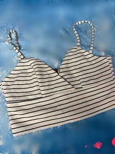 Striped Crop Top with Spaghetti Straps