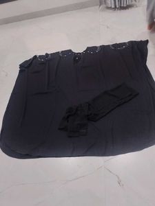 Elegant Black abaya kaftan with dupatta