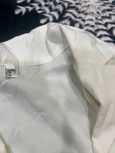 Cream Ruffle Hem Shirt Dress