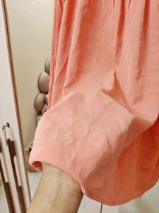 Peach V-Neck Mini Dress