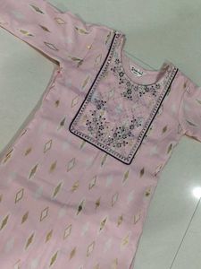 Pink Embroidered Kurta