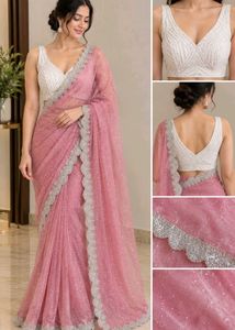 Exquisite Beaded Blouse with Jimmi Choo Saree