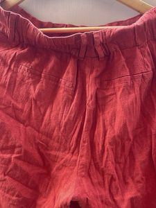 Stylish Red Linen Shorts