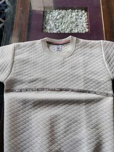 Cream Quilted Sweatshirt