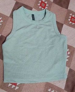 Light Blue Cropped Tank Top