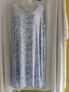 Land's end Blue & White Tie-Dye Sleeveless Dress