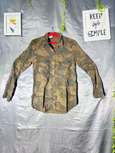 Camouflage Long Sleeve Button-Up Shirt
