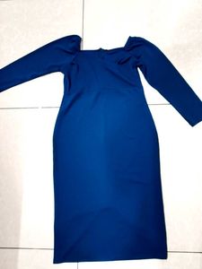 Elegant Navy Blue Long Sleeve Dress