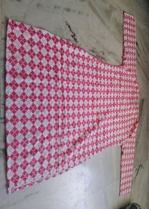 2 Pc Pink &amp; White Kurti Set