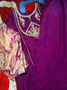 Elegant Purple Kurta Set with Dupatta
