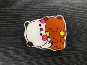 2× Cute Large Dudu Bubu 🤍🤎 Magnets