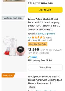 Luvlap Adore Electric Breast Pump