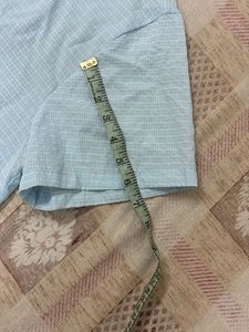 Light Blue Collared Crop Shirt