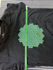 Black T-Shirt with Geometric Print