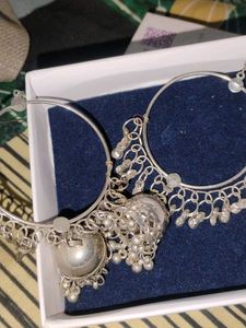 Stylish Silver Jhumka Earrings