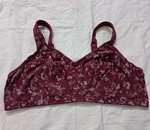 🤎 Maroon Floral Print Bra
