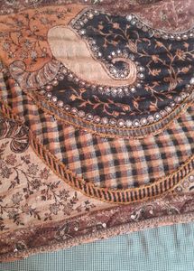 Bohemian Patchwork Scarf with Fringes