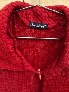 Red Knit Cardigan