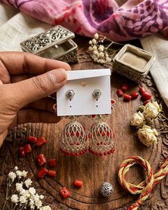 Stunning Red Jhumka Earrings ✨❤️