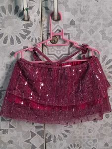 Sparkly Pink Crop Top
