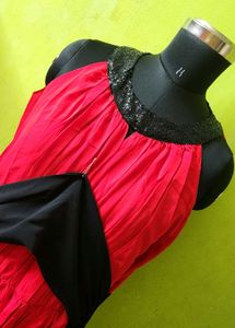 Elegant Red Maternity Gown