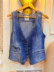 Denim corset top