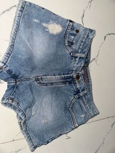 Denim Shorts - Distressed Look