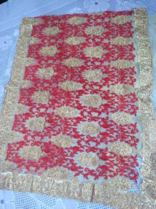 Red & Gold Embroidered Saree