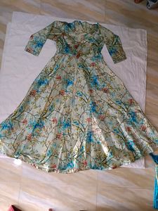 Ethinc Florals Gown With Inner