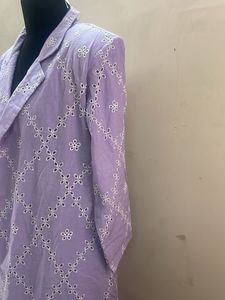 Lavender Chikankari Kurta Set