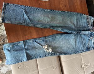 H&m Blue  straight high waste Jeans