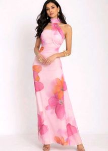 Savana Stunning Floral Print One-Shoulder Maxi