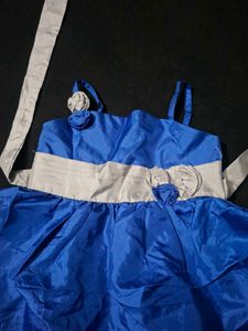 Girls Royal Blue Ruffled Party Dress