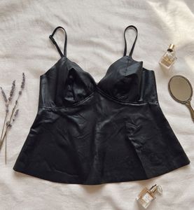 Sleek Faux Leather Camisole Top