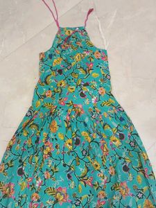 Beautiful Teal Floral Maxi Dress