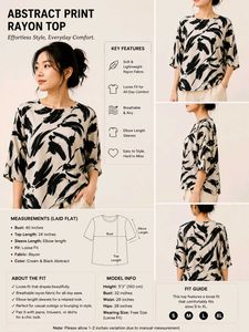 Abstract Print Rayon Top