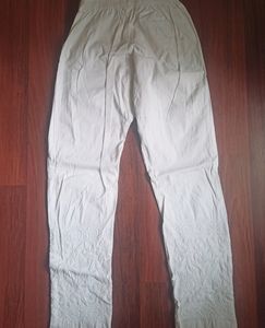 White Embroidered Pants