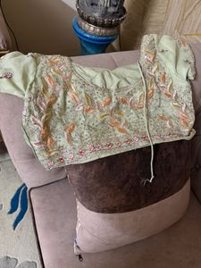 Embroidered Silk Blouse with Lahnga suits in festi