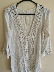 Boho White Cotton Kurta