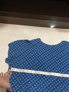 Cute Blue Floral Print T-Shirt