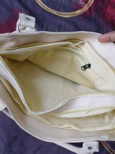 Cream Quilted Tote Bag