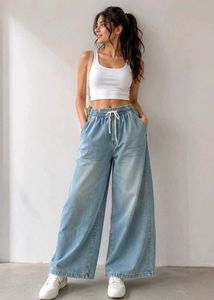 H&amp;M divided Light Wash Wide Leg Jeans
