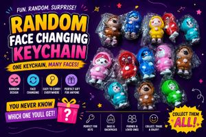 Cute face changing keychain