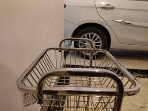 Pure Steel Material Kitchen Trolley With Wheels