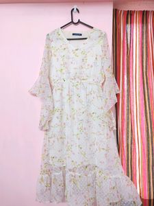 Pretty Cottagecore Off White Dress + Floral Prints