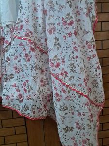White Floral Print Kurta with Dupatta