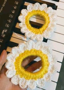 Crocheted Sunflower or Daisy Hair Tie