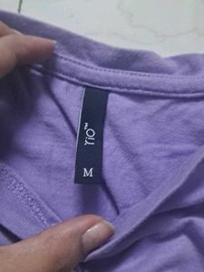Cute Purple Floral Print T-Shirt